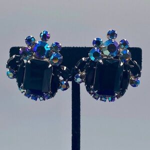 Juliana D&E Black & AB Silver Tone Clip Ons